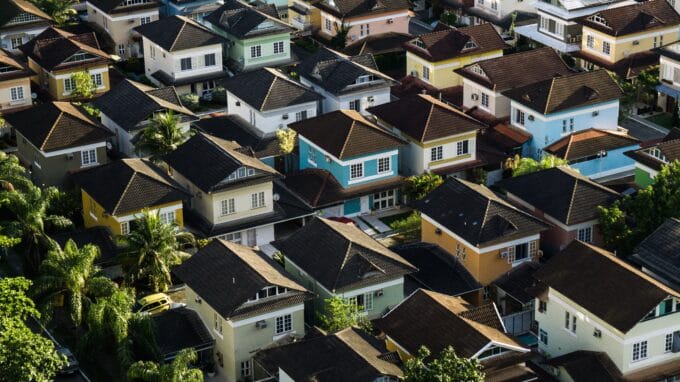 Arial shot of neighborhood.