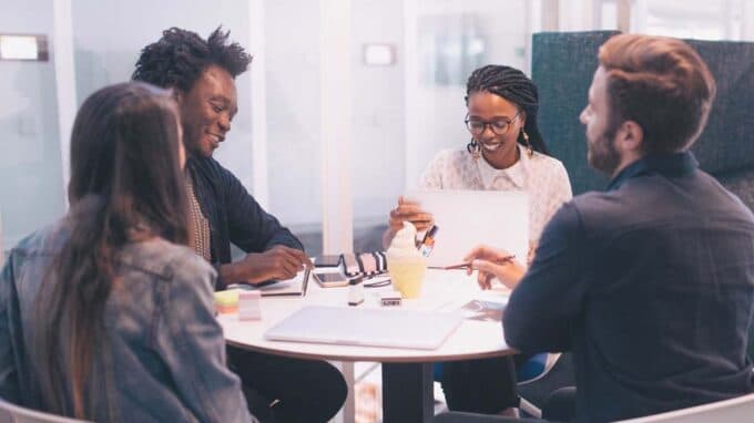 People sitting in an office