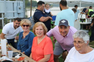 Connie and friends enjoys crabs at Hilldrup's annual Crabfest.