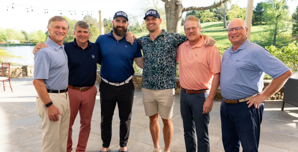 Team Hilldrup with Chris Long and Jason Kelce at golf tournament