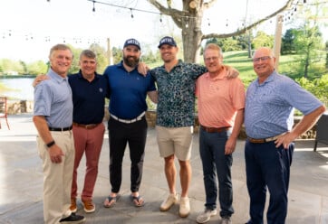 Team Hilldrup with Chris Long and Jason Kelce at golf tournament