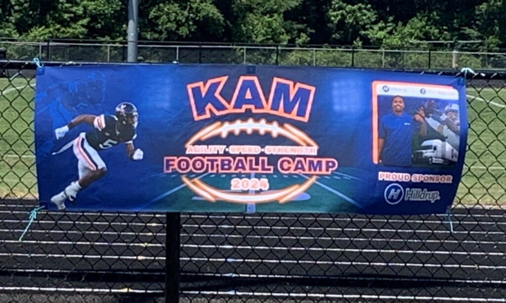 Kam Robinson football camp banner