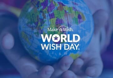 World Wish Day logo on globe