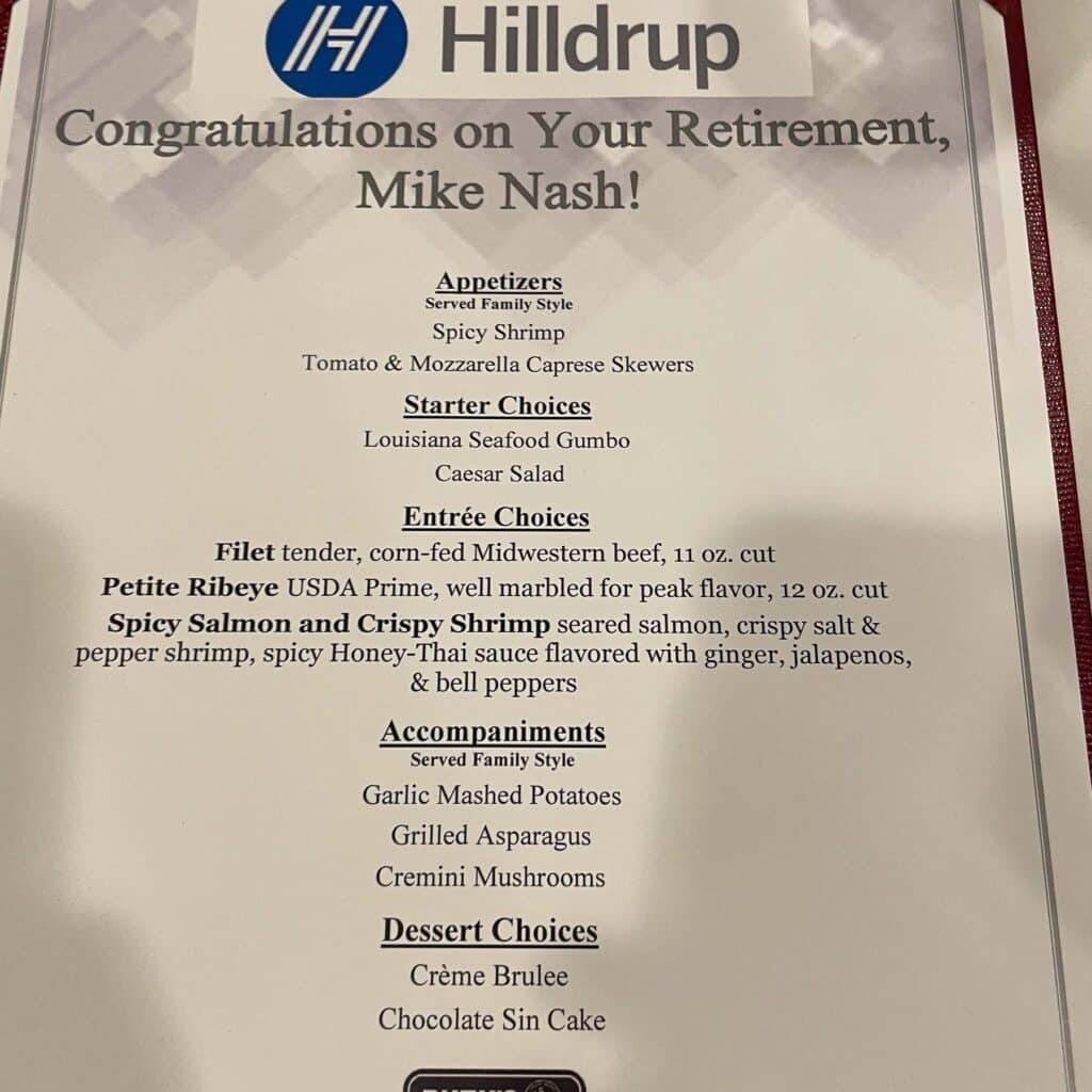 Mike Nash retirement dinner