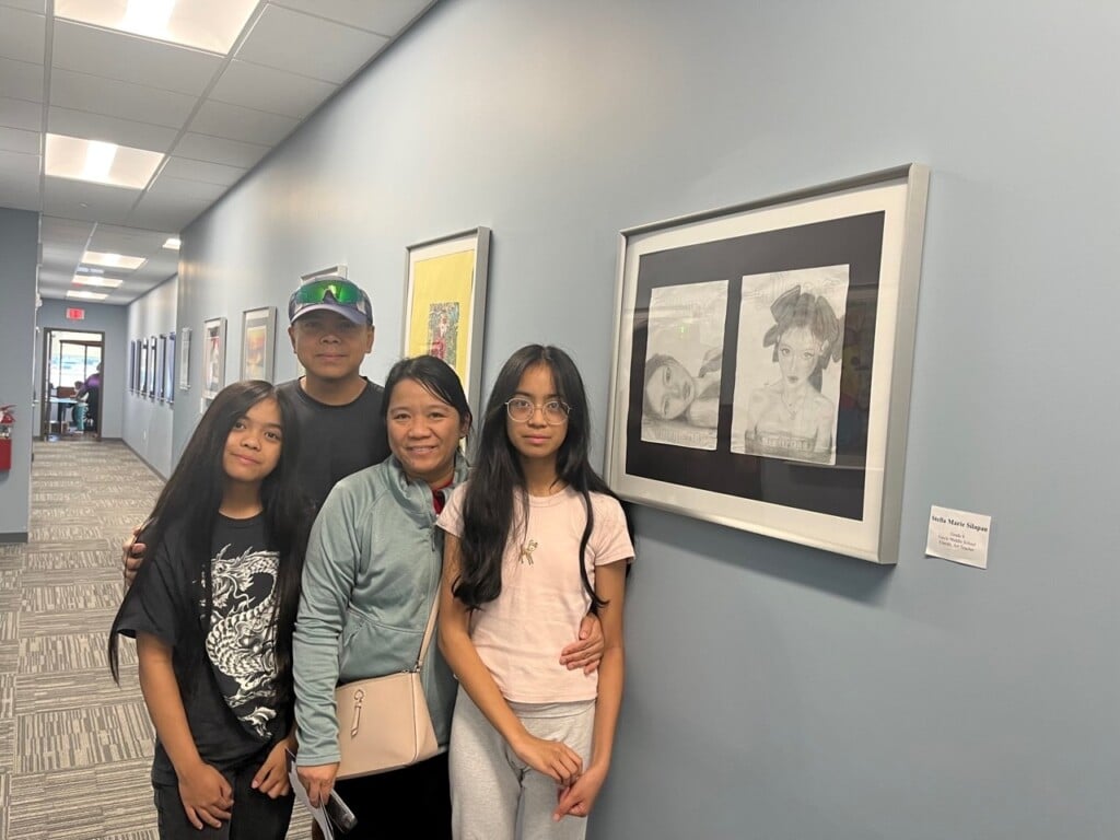 Family attends art show at Stafford HQ 