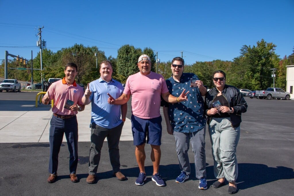 Charles with the winners of the 2024 Water Balloon Toss 