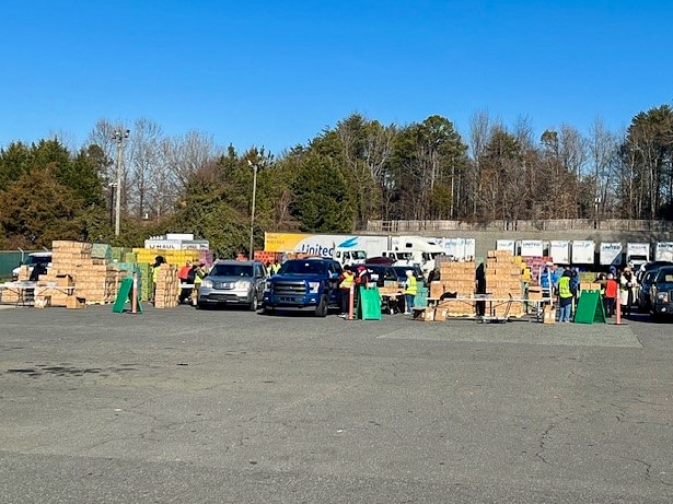 Vehicles awaiting their Girl Scout cookie cases during Charlotte's event. 