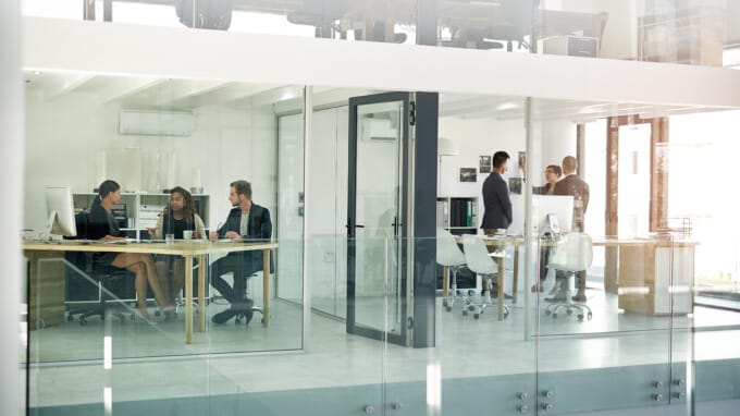 A floor of a workplace